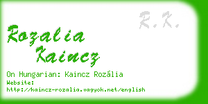 rozalia kaincz business card