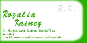 rozalia kaincz business card